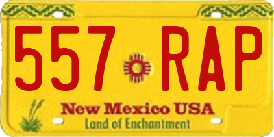 NM license plate 557RAP