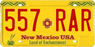 NM license plate 557RAR