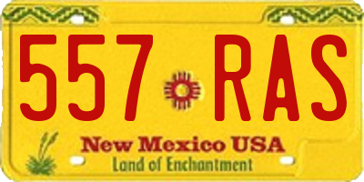 NM license plate 557RAS