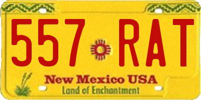 NM license plate 557RAT