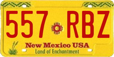 NM license plate 557RBZ
