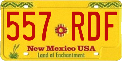 NM license plate 557RDF