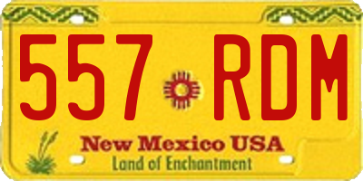 NM license plate 557RDM