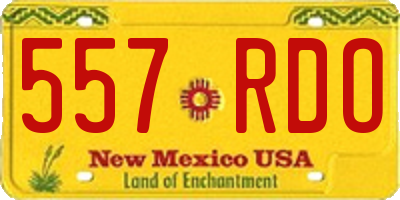 NM license plate 557RDO
