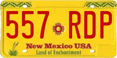 NM license plate 557RDP