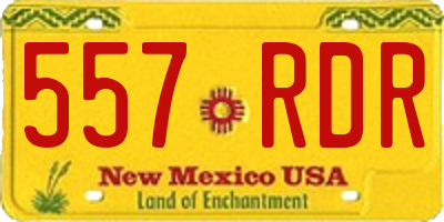 NM license plate 557RDR