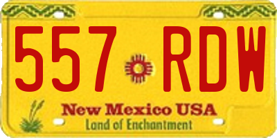 NM license plate 557RDW