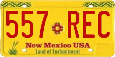 NM license plate 557REC