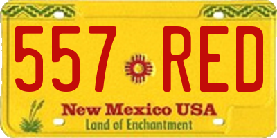 NM license plate 557RED