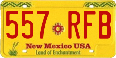 NM license plate 557RFB