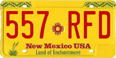 NM license plate 557RFD
