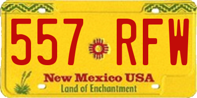 NM license plate 557RFW