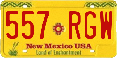 NM license plate 557RGW