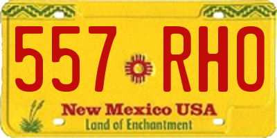 NM license plate 557RHO