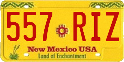 NM license plate 557RIZ