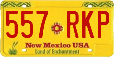 NM license plate 557RKP