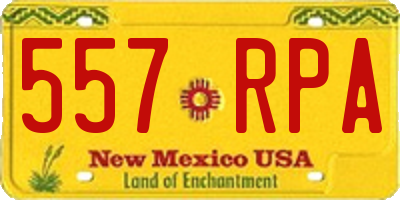 NM license plate 557RPA