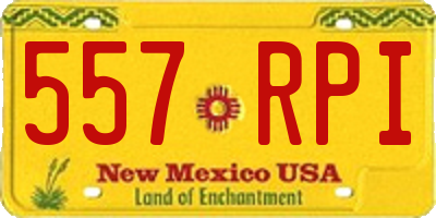 NM license plate 557RPI