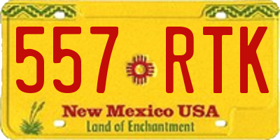 NM license plate 557RTK