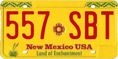 NM license plate 557SBT