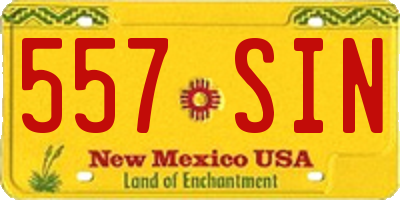 NM license plate 557SIN
