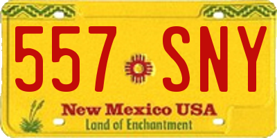 NM license plate 557SNY