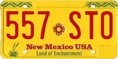 NM license plate 557STO
