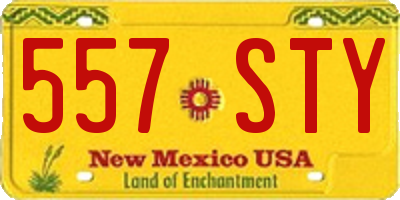 NM license plate 557STY