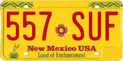 NM license plate 557SUF