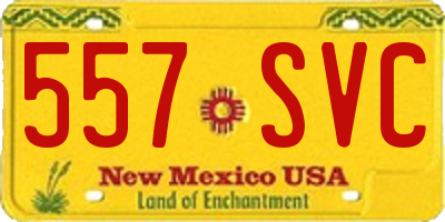 NM license plate 557SVC