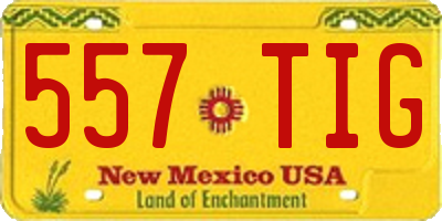 NM license plate 557TIG