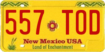 NM license plate 557TOD