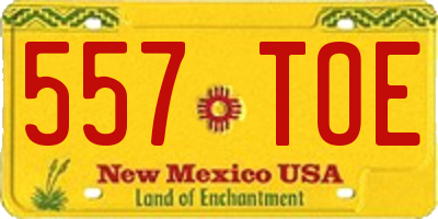 NM license plate 557TOE