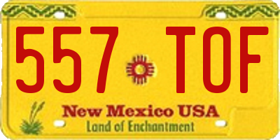 NM license plate 557TOF
