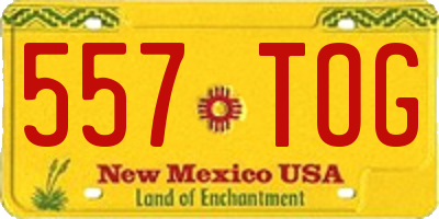 NM license plate 557TOG