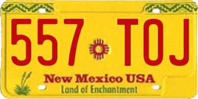 NM license plate 557TOJ
