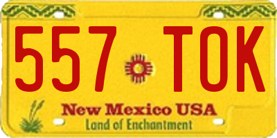NM license plate 557TOK