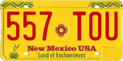 NM license plate 557TOU