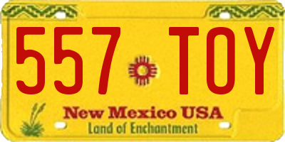 NM license plate 557TOY