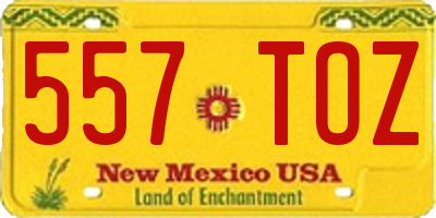 NM license plate 557TOZ