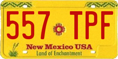 NM license plate 557TPF