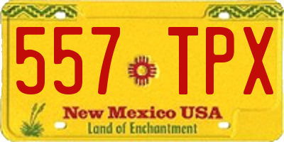 NM license plate 557TPX