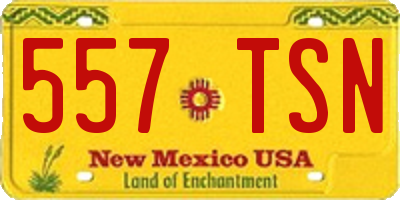 NM license plate 557TSN