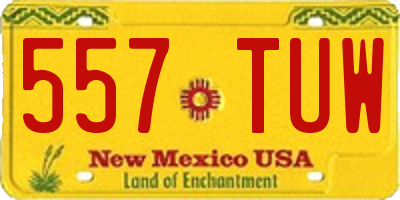 NM license plate 557TUW