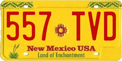 NM license plate 557TVD