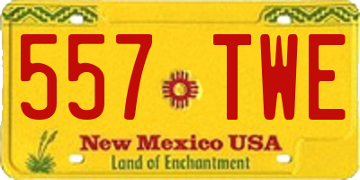 NM license plate 557TWE