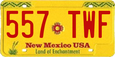 NM license plate 557TWF