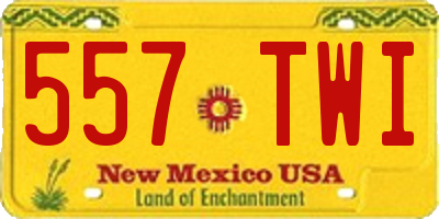 NM license plate 557TWI