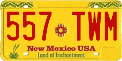 NM license plate 557TWM
