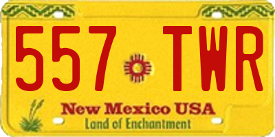 NM license plate 557TWR